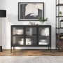 Black glass and steel sideboard 105x35x70 cm by vidaXL, Sideboards - Ref: Foro24-353002, Price: 223,27 €, Discount: %