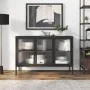 Black glass and steel sideboard 105x35x70 cm by vidaXL, Sideboards - Ref: Foro24-353002, Price: 232,38 €, Discount: %
