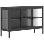 Black glass and steel sideboard 105x35x70 cm by vidaXL, Sideboards - Ref: Foro24-353002, Price: 223,27 €, Discount: %