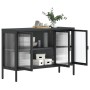 Black glass and steel sideboard 105x35x70 cm by vidaXL, Sideboards - Ref: Foro24-353002, Price: 223,27 €, Discount: %