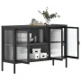 Black glass and steel sideboard 105x35x70 cm by vidaXL, Sideboards - Ref: Foro24-353002, Price: 232,38 €, Discount: %