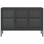 Black glass and steel sideboard 105x35x70 cm by vidaXL, Sideboards - Ref: Foro24-353002, Price: 223,27 €, Discount: %