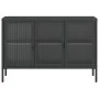 Black glass and steel sideboard 105x35x70 cm by vidaXL, Sideboards - Ref: Foro24-353002, Price: 232,38 €, Discount: %