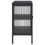 Black glass and steel sideboard 105x35x70 cm by vidaXL, Sideboards - Ref: Foro24-353002, Price: 223,27 €, Discount: %