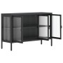 Black glass and steel sideboard 105x35x70 cm by vidaXL, Sideboards - Ref: Foro24-353002, Price: 223,27 €, Discount: %