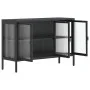 Black glass and steel sideboard 105x35x70 cm by vidaXL, Sideboards - Ref: Foro24-353002, Price: 232,38 €, Discount: %