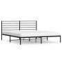 Estructura de cama con cabecero metal negro 193x203 cm de vidaXL, Camas y somieres - Ref: Foro24-352325, Precio: 109,53 €, De...