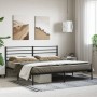 Bed frame with black metal headboard 193x203 cm by vidaXL, Beds and slatted bases - Ref: Foro24-352325, Price: 111,36 €, Disc...