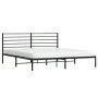 Estructura de cama con cabecero metal negro 193x203 cm de vidaXL, Camas y somieres - Ref: Foro24-352325, Precio: 109,53 €, De...