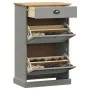 VIGO Schuhregal aus massivem grauem Kiefernholz 60x35x96 cm von vidaXL, Schuhregale und Schuhorganisatoren - Ref: Foro24-3531...