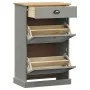 VIGO Schuhregal aus massivem grauem Kiefernholz 60x35x96 cm von vidaXL, Schuhregale und Schuhorganisatoren - Ref: Foro24-3531...
