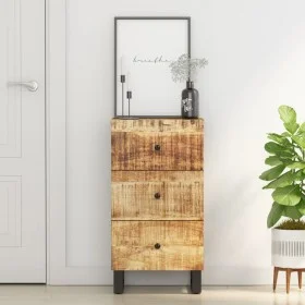 Sideboard with 3 iron drawers solid mango wood 40x33.5x75 cm by vidaXL, Sideboards - Ref: Foro24-352905, Price: 130,09 €, Dis...