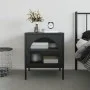 Mesita de noche vidrio y acero negro 50x35x60 cm de vidaXL, Mesitas de noche - Ref: Foro24-352997, Precio: 101,12 €, Descuent...