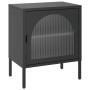 Mesita de noche vidrio y acero negro 50x35x60 cm de vidaXL, Mesitas de noche - Ref: Foro24-352997, Precio: 102,33 €, Descuent...
