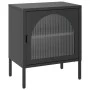 Mesita de noche vidrio y acero negro 50x35x60 cm de vidaXL, Mesitas de noche - Ref: Foro24-352997, Precio: 101,12 €, Descuent...