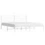 Bettgestell aus weißem Metall mit Kopfteil 200x200 cm von vidaXL, Betten und Lattenroste - Ref: Foro24-352375, Preis: 108,75 ...