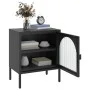 Black glass and steel nightstand 50x35x60 cm by vidaXL, Nightstands - Ref: Foro24-352997, Price: 101,12 €, Discount: %