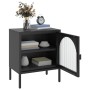 Mesita de noche vidrio y acero negro 50x35x60 cm de vidaXL, Mesitas de noche - Ref: Foro24-352997, Precio: 102,33 €, Descuent...
