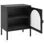 Mesita de noche vidrio y acero negro 50x35x60 cm de vidaXL, Mesitas de noche - Ref: Foro24-352997, Precio: 102,33 €, Descuent...