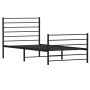 Bed frame with headboard and black metal footboard 75x190 cm by vidaXL, Beds and slatted bases - Ref: Foro24-352327, Price: 6...