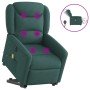 Sillón masaje eléctrico reclinable elevable tela verde oscuro en Sillones | Comprar online en Foro24
