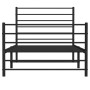 Bettgestell mit Kopfteil und schwarzem Metallfußteil 75x190 cm von vidaXL, Betten und Lattenroste - Ref: Foro24-352327, Preis...
