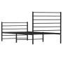 Bed frame with headboard and black metal footboard 75x190 cm by vidaXL, Beds and slatted bases - Ref: Foro24-352327, Price: 6...