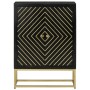 Sideboard with 2 black and gold mango wood doors 55x30x75 cm by vidaXL, Sideboards - Ref: Foro24-352042, Price: 220,87 €, Dis...