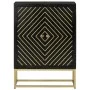 Sideboard with 2 black and gold mango wood doors 55x30x75 cm by vidaXL, Sideboards - Ref: Foro24-352042, Price: 230,40 €, Dis...