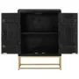 Sideboard with 2 black and gold mango wood doors 55x30x75 cm by vidaXL, Sideboards - Ref: Foro24-352042, Price: 230,40 €, Dis...