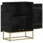 Sideboard with 2 black and gold mango wood doors 55x30x75 cm by vidaXL, Sideboards - Ref: Foro24-352042, Price: 230,40 €, Dis...