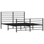 Black metal headboard and footboard bed frame 140x190 cm by vidaXL, Beds and slatted bases - Ref: Foro24-352337, Price: 90,36...