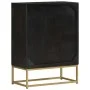 Sideboard with 2 black and gold mango wood doors 55x30x75 cm by vidaXL, Sideboards - Ref: Foro24-352042, Price: 230,40 €, Dis...