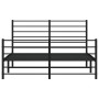 Black metal headboard and footboard bed frame 140x190 cm by vidaXL, Beds and slatted bases - Ref: Foro24-352337, Price: 90,36...