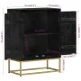 Sideboard with 2 black and gold mango wood doors 55x30x75 cm by vidaXL, Sideboards - Ref: Foro24-352042, Price: 230,40 €, Dis...