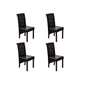Sillas de comedor 4 unidades cuero sintético marrón Sillas de comedor 4 unidades cuero sintético marrón