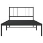 Bettgestell mit schwarzem Metallkopfteil 100x200 cm von vidaXL, Betten und Lattenroste - Ref: Foro24-352475, Preis: 76,53 €, ...