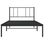Estructura de cama con cabecero metal negro 100x200 cm de vidaXL, Camas y somieres - Ref: Foro24-352475, Precio: 75,21 €, Des...