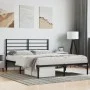 Bettgestell mit schwarzem Metallkopfteil 150x200 cm von vidaXL, Betten und Lattenroste - Ref: Foro24-352321, Preis: 105,43 €,...