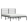 Estructura de cama con cabecero metal negro 150x200 cm de vidaXL, Camas y somieres - Ref: Foro24-352321, Precio: 107,38 €, De...