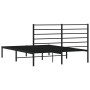 Estructura de cama con cabecero metal negro 150x200 cm de vidaXL, Camas y somieres - Ref: Foro24-352321, Precio: 107,38 €, De...