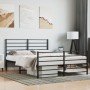 Black metal headboard and footboard bed frame 150x200 cm by vidaXL, Beds and slatted bases - Ref: Foro24-352339, Price: 112,0...