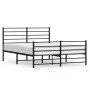 Black metal headboard and footboard bed frame 150x200 cm by vidaXL, Beds and slatted bases - Ref: Foro24-352339, Price: 112,0...