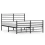 Black metal headboard and footboard bed frame 150x200 cm by vidaXL, Beds and slatted bases - Ref: Foro24-352339, Price: 110,0...