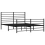 Black metal headboard and footboard bed frame 150x200 cm by vidaXL, Beds and slatted bases - Ref: Foro24-352339, Price: 112,0...