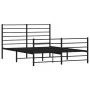 Black metal headboard and footboard bed frame 150x200 cm by vidaXL, Beds and slatted bases - Ref: Foro24-352339, Price: 110,0...