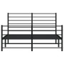 Black metal headboard and footboard bed frame 150x200 cm by vidaXL, Beds and slatted bases - Ref: Foro24-352339, Price: 112,0...