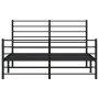 Black metal headboard and footboard bed frame 150x200 cm by vidaXL, Beds and slatted bases - Ref: Foro24-352339, Price: 110,0...