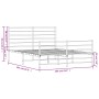 Black metal headboard and footboard bed frame 150x200 cm by vidaXL, Beds and slatted bases - Ref: Foro24-352339, Price: 112,0...