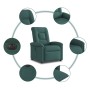 Sillón reclinable eléctrico tela verde oscuro